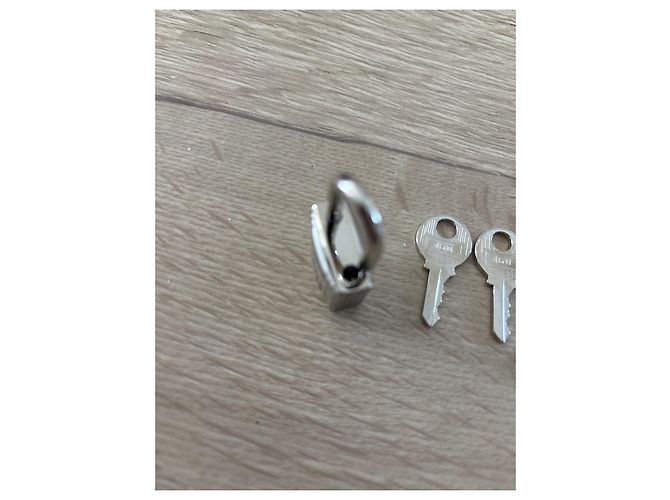 Glänzendes silbernes Stahl-Hermès-Schloss für Kelly oder Birkin Silber Hardware - Ansicht 4