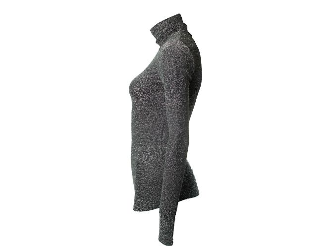 Woyela Glitzer Rollkragenoberteil von Isabel Marant Schwarz Silber - Ansicht 4