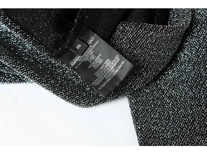 Woyela Glitzer Rollkragenoberteil von Isabel Marant Schwarz Silber - Ansicht 6