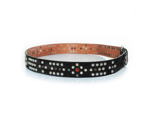 Isabel Marant, cintura in suede nero con borchie multicolori Multicolore - vista 5