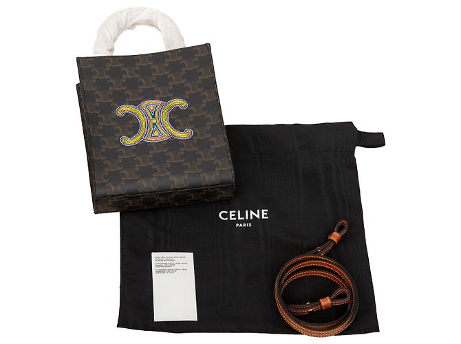 Triomphe Céline Celine Mini Vertical Cabas Tote with Embroidery Multiple colors - view 11