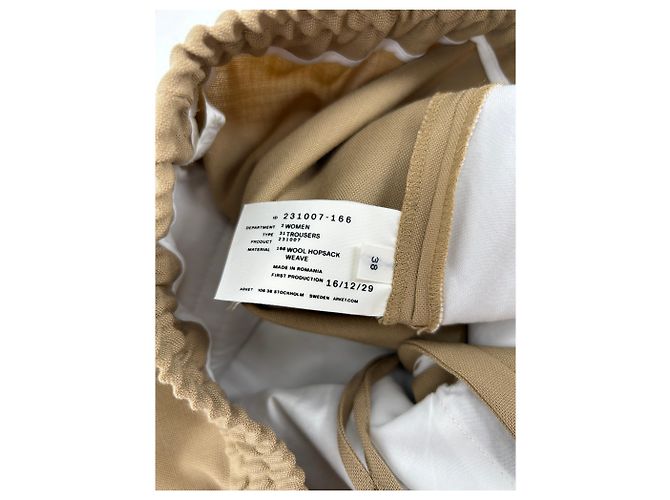 Autre Marque Pantalones Arket T.FR 38 Lana Beige - vista 4