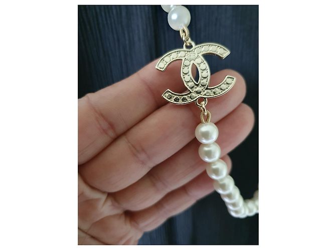 Coco Crush Collana di Perle Chanel Classica Extra Lunga A21 Crociera 100 Anni di Anniversario D'oro - vista 10