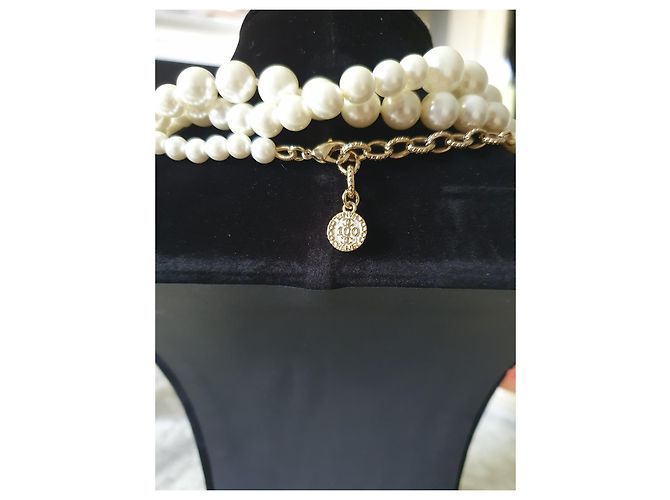Coco Crush Collana di Perle Chanel Classica Extra Lunga A21 Crociera 100 Anni di Anniversario D'oro - vista 6