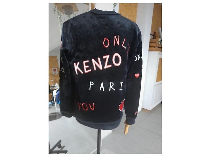 Sudadera Kenzo I♡YOU de terciopelo negro - vista 5