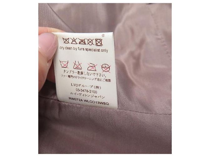 Abrigo de lana Louis Vuitton con cuello de piel desmontable Gris 40FR - vista 10