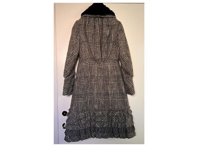 Abrigo de lana Louis Vuitton con cuello de piel desmontable Gris 40FR - vista 12