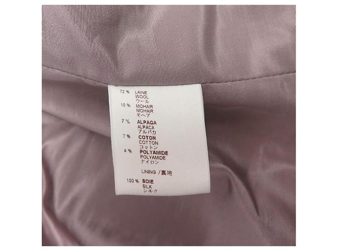 Abrigo de lana Louis Vuitton con cuello de piel desmontable Gris 40FR - vista 9