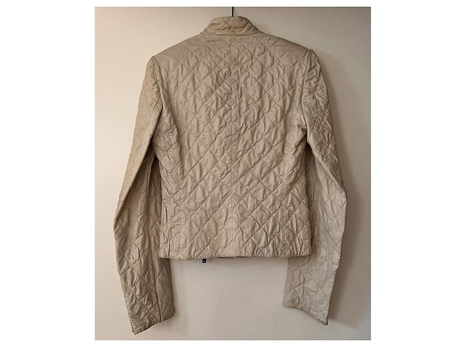 Yves Saint Laurent Gesteppte Lammleder Bikerjacke Beige - Ansicht 5