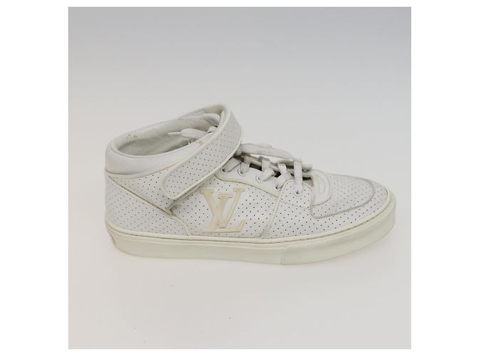 LOUIS VUITTON Sneakers Leder Weiß LV Auth kk232 - Ansicht 14
