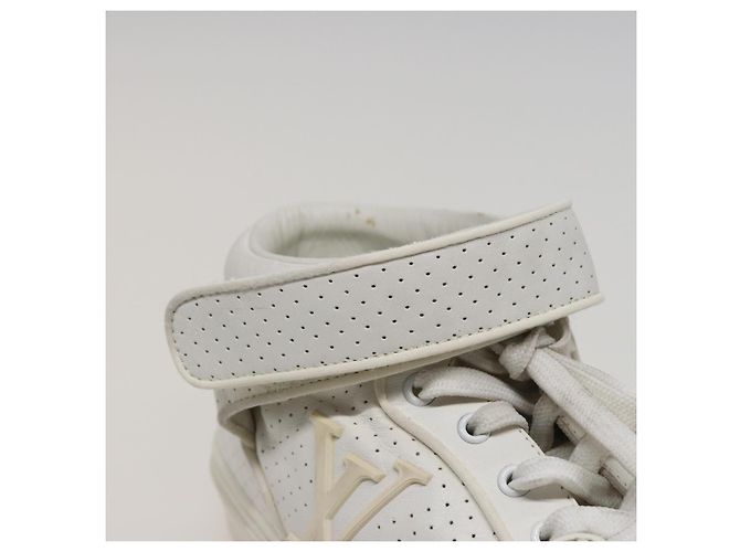 LOUIS VUITTON Sneakers Leder Weiß LV Auth kk232 - Ansicht 18