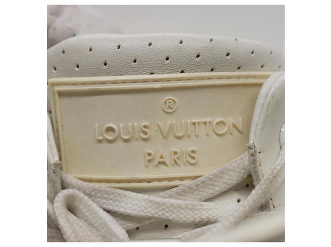 LOUIS VUITTON Sneakers Leder Weiß LV Auth kk232 - Ansicht 19
