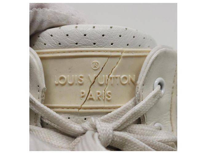 LOUIS VUITTON Sneakers Leder Weiß LV Auth kk232 - Ansicht 9