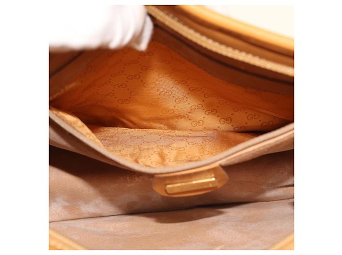 Borsa a Spalla GUCCI in Tela Beige 001 23 1036 Auth ep4601 - vista 23