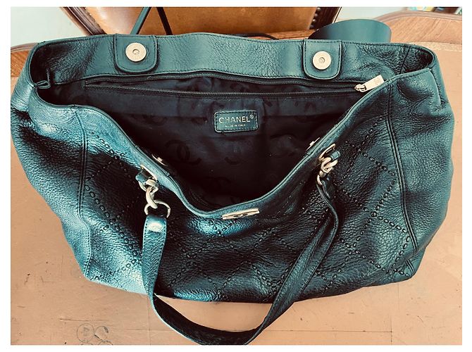 Borsa a spalla Chanel in pelle nera Nero - vista 6