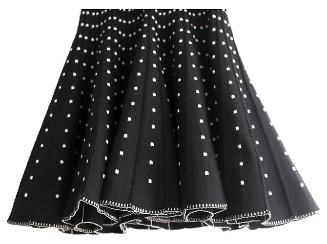 Alaïa Alaia Schwarz-Weiß Strick Skaterkleid - Ansicht 2