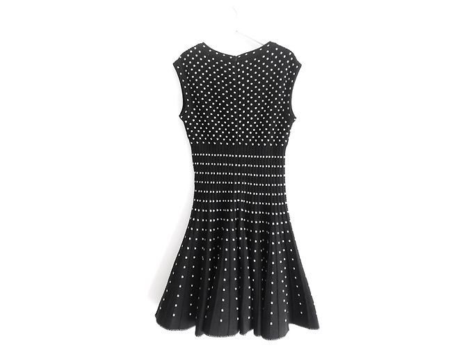 Alaïa Alaia Schwarz-Weiß Strick Skaterkleid - Ansicht 4