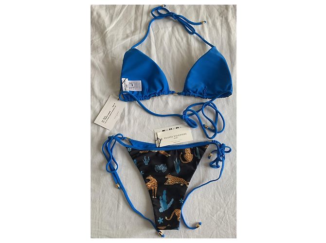 Autre Marque FLAVIA VALENTINI 2-teiliger Badeanzug Schwarz Orange - Ansicht 3