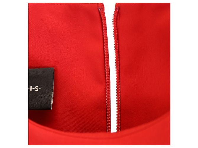 Vestido midi plisado sin mangas Akris en algodón rojo Roja - vista 3