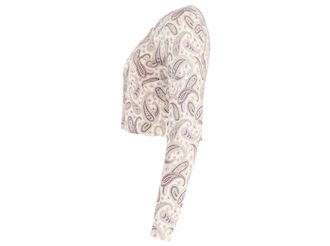 Beige Wolle Cropped Paisley Cardigan von Etro - Ansicht 2