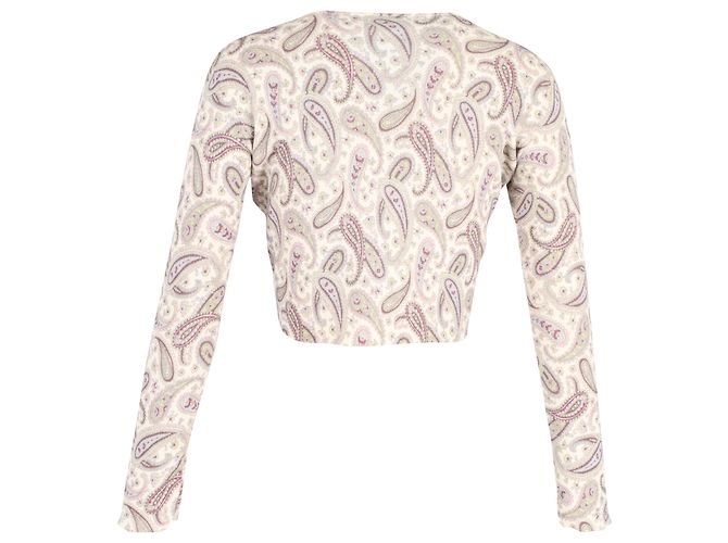 Beige Wolle Cropped Paisley Cardigan von Etro - Ansicht 3