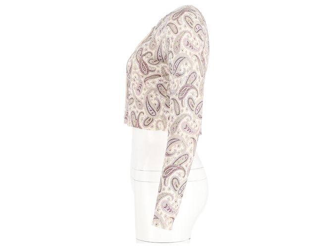 Beige Wolle Cropped Paisley Cardigan von Etro - Ansicht 5