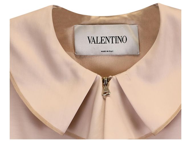 Valentino Garavani Ruffle Front Jacket in Beige Wool - view 2