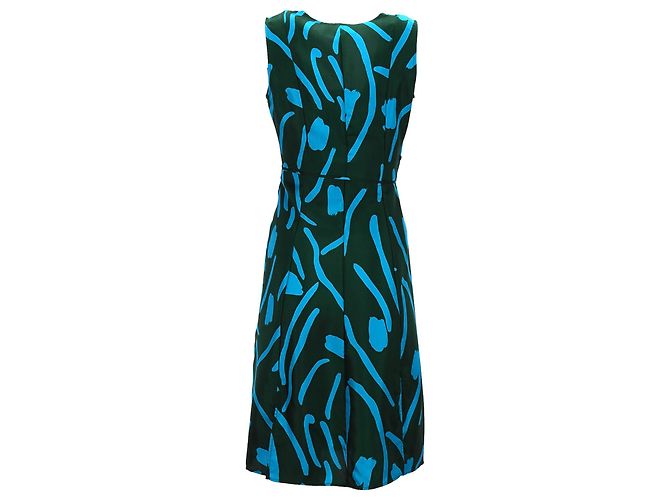 Vestido envolvente Diane von Furstenberg en seda verde Azul Azul claro - vista 3