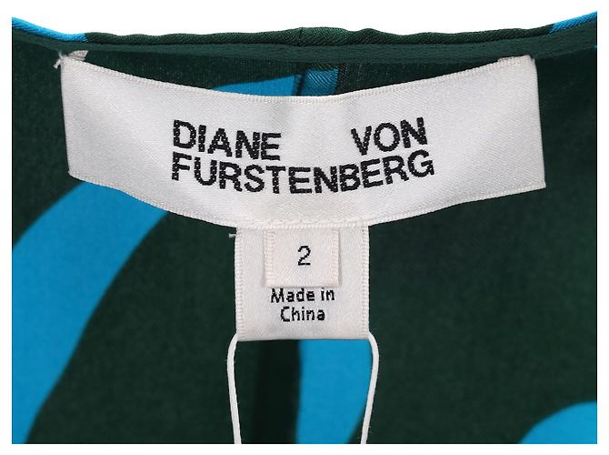 Vestido envolvente Diane von Furstenberg en seda verde Azul Azul claro - vista 4