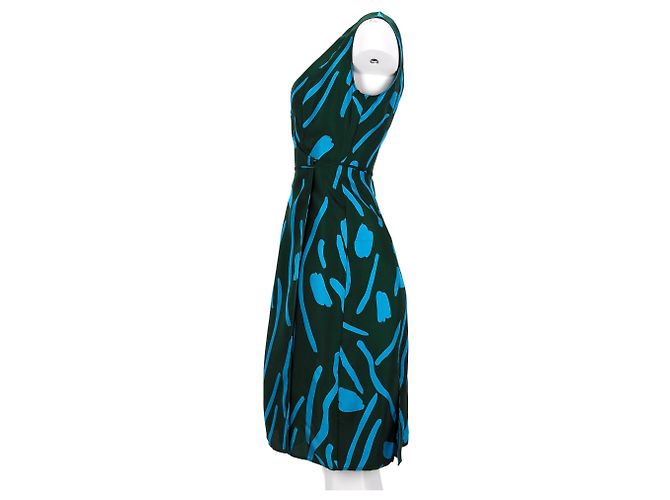 Vestido envolvente Diane von Furstenberg en seda verde Azul Azul claro - vista 8