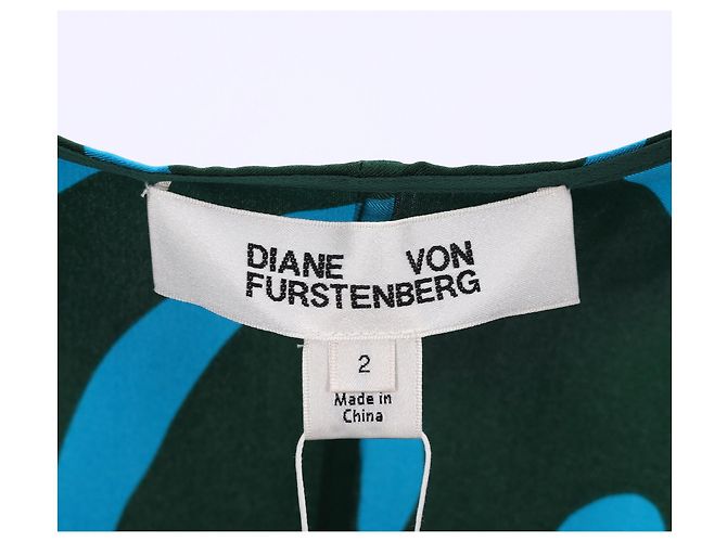 Vestido envolvente Diane von Furstenberg en seda verde Azul Azul claro - vista 9