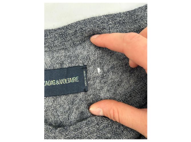 Zadig & Voltaire Strickwaren T.International S Kaschmir Grau - Ansicht 6