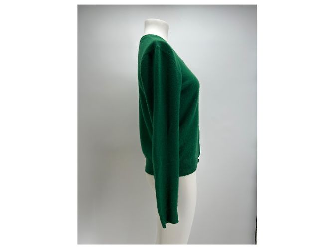 Autre Marque Nicht signiert / Strickwaren T.International M aus Kaschmir Grün - Ansicht 3