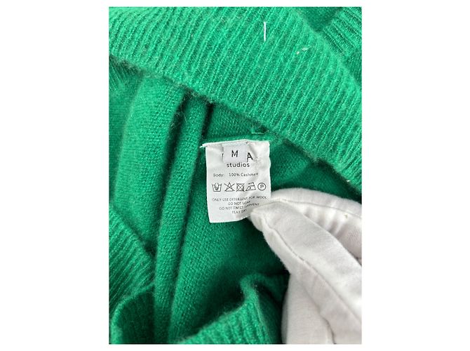 Autre Marque Nicht signiert / Strickwaren T.International M aus Kaschmir Grün - Ansicht 6