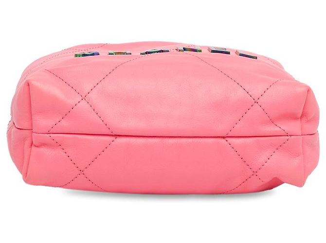 Borsa Chanel Mini Rosa in vitello lucido con hardware arcobaleno 22 - vista 4