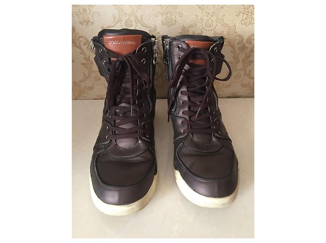 Dolce & Gabbana Brown Leather Boots Size 44 - view 2