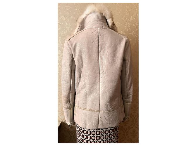 Prada Lammfelljacke mit Fuchsfellkragen beige - Ansicht 10
