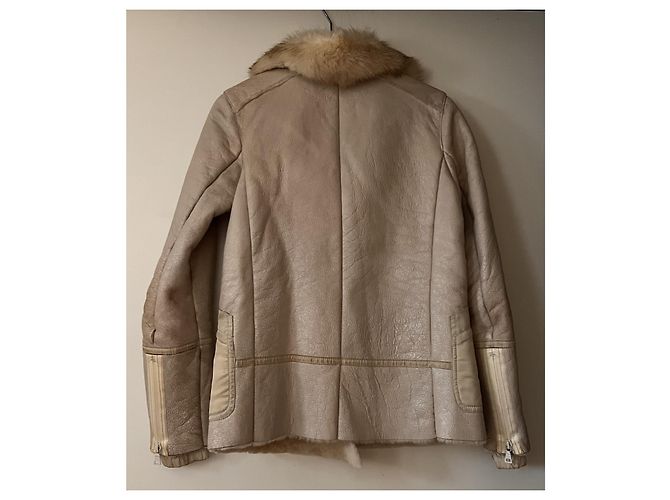 Prada Lammfelljacke mit Fuchsfellkragen beige - Ansicht 12