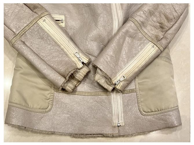 Prada Lammfelljacke mit Fuchsfellkragen beige - Ansicht 7