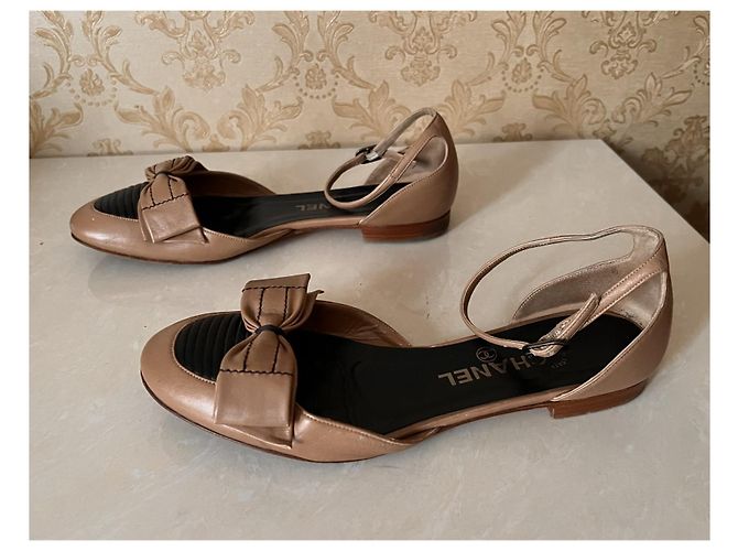 Chanel Bailarinas de Piel Camel Camello - vista 4