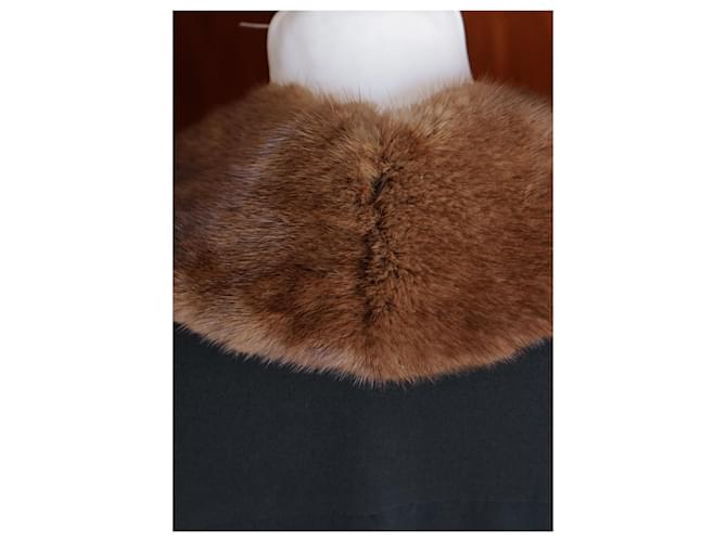 Autre Marque Collare in visone marrone - vista 2