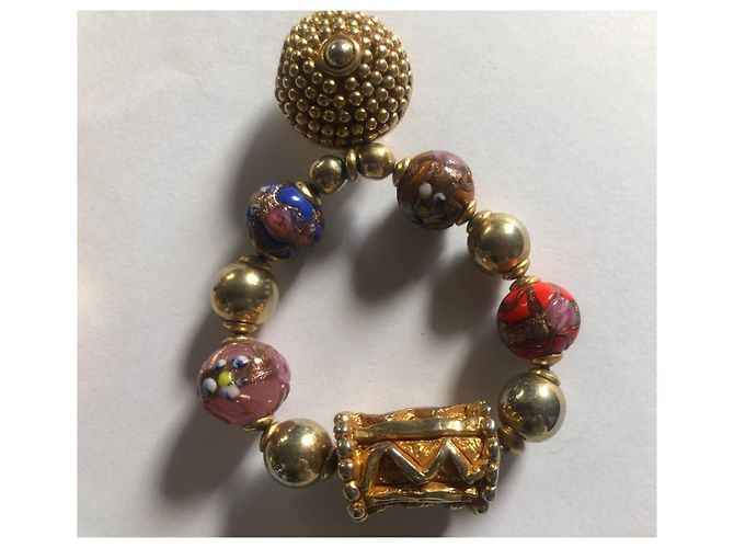 Orecchini Millefiori in vetro Christian Lacroix placcati oro Multicolore - vista 3