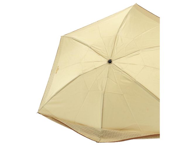 FENDI Zucchino Canvas Faltregenschirm aus Nylon Beige Auth bs14907 - Ansicht 3