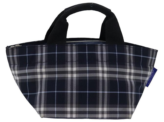 Autre Marque Borsa a mano in nylon Burberrys Nova Check Blue Label Auth yk13111 Blu navy - vista 2