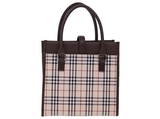 Borsa a mano in nylon a quadri Nova di Burberry beige Auth mr245 - vista 2