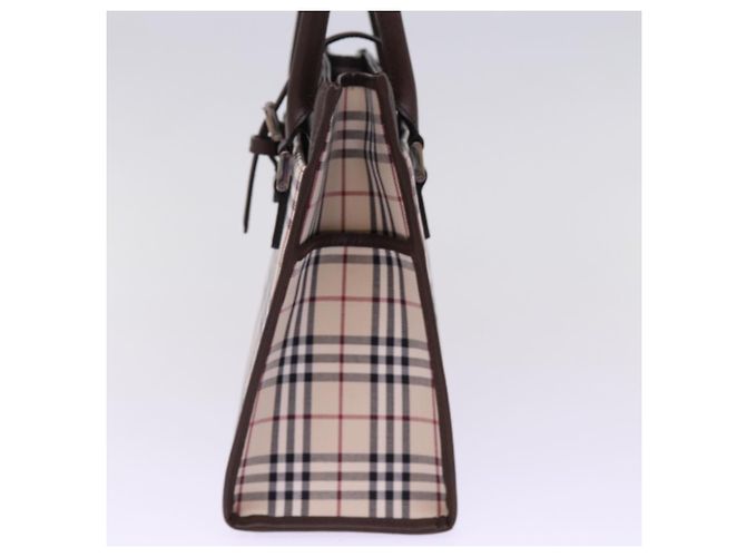 Borsa a mano in nylon a quadri Nova di Burberry beige Auth mr245 - vista 4