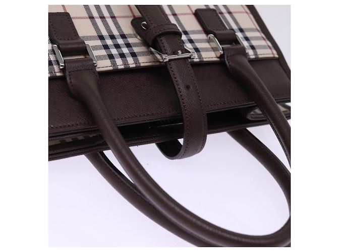 Borsa a mano in nylon a quadri Nova di Burberry beige Auth mr245 - vista 6
