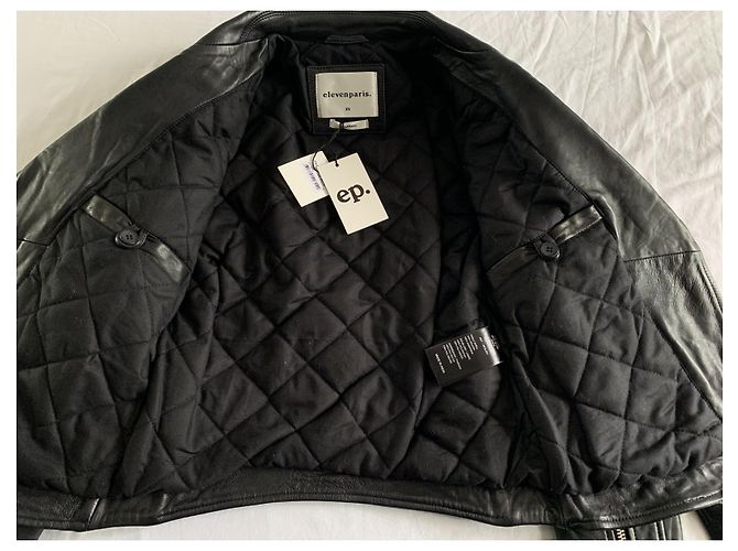 Eleven Paris Biker Lederjacke Schwarz XS - Ansicht 11