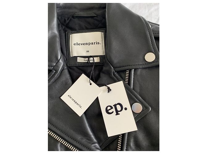 Eleven Paris Biker Lederjacke Schwarz XS - Ansicht 5