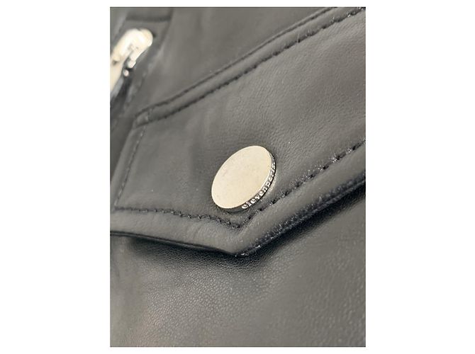 Eleven Paris Biker Lederjacke Schwarz XS - Ansicht 8